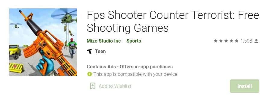 Fps Shooter Counter Terrorist,Free Shooting Games Banduk wala Game